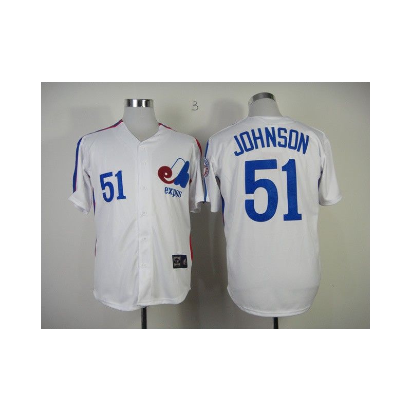 Cheap Randy Johnson Expos Jersey From China #51 White throwback 1982