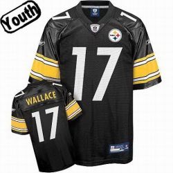 Cheap Mike Wallace Steelers Youth Jersey #17 Black From China