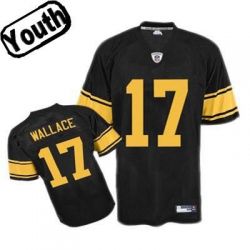 Cheap Mike Wallace Steelers Youth Jersey #17 Black Yellow number From China