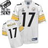Cheap Mike Wallace Steelers Youth Jersey #17 White 2011 Super Bowl XLV From China