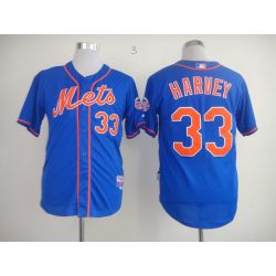Cheap Matt Harvey Mets Jersey From China #33 Blue Orange Font