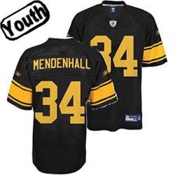 Cheap Rashard Mendenhall Steelers Youth Jersey #34 Black Yellow number From China