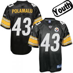 Cheap Troy Polamalu Steelers Youth Jersey #43 Black From China