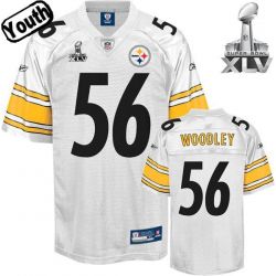 Cheap Lamarr Woodley Steelers Youth Jersey #56 White 2011 Super Bowl XLV From China