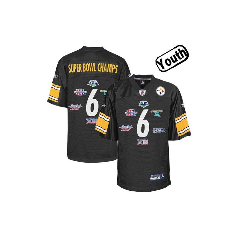 Cheap Six Time Champions Steelers Youth Jersey #6 Black From China Cheap Six Time Champions Steelers Youth Jersey #6 Black From China