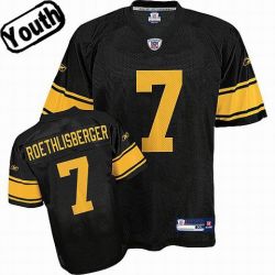 Cheap Ben Roethlisberger Steelers Youth Jersey #7 Black Yellow Number From China