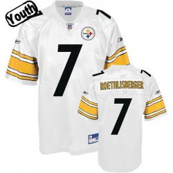 Cheap Ben Roethlisberger Steelers Youth Jersey #7 White From China