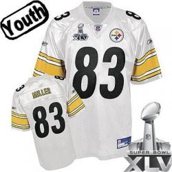 Cheap Heath Miller Steelers Youth Jersey #83 White 2011 Super Bowl XLV From China