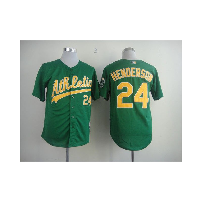 Cheap Rickey Henderson Athletics Jersey From China #24 Green