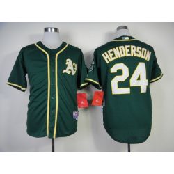 Cheap Rickey Henderson Athletics Jersey From China #24 Green 2014 new