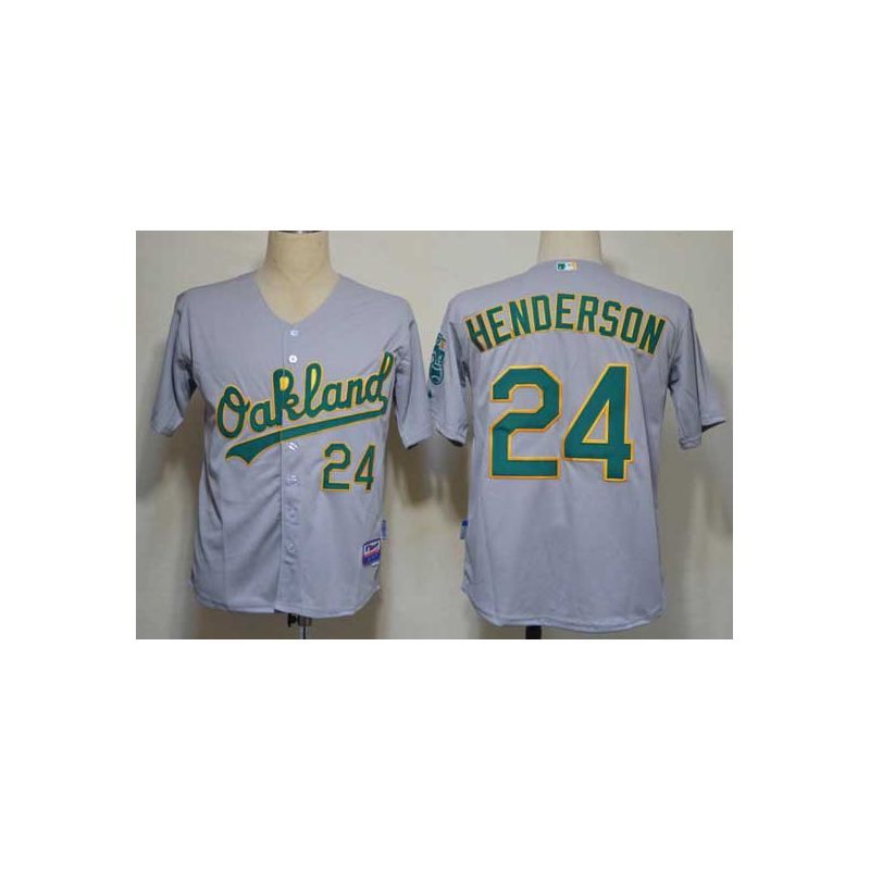 Cheap Rickey Henderson Athletics Jersey From China #24 Grey