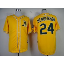 Cheap Rickey Henderson Athletics Jersey From China #24 Yellow