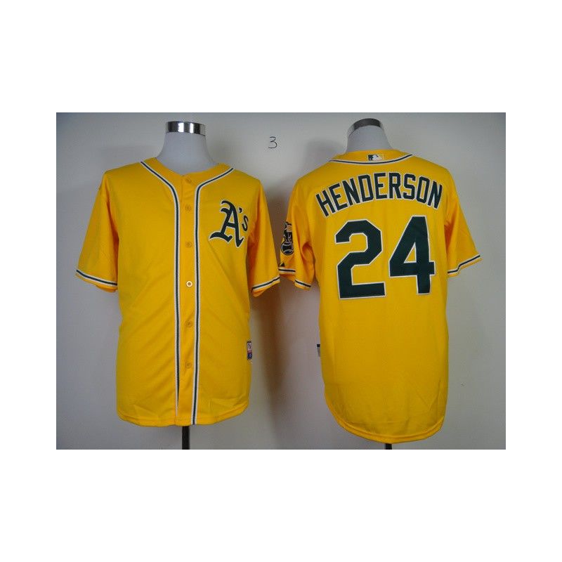 Cheap Rickey Henderson Athletics Jersey From China #24 Yellow