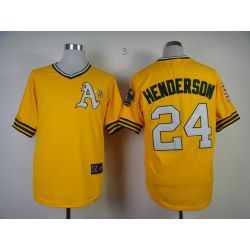 Cheap Rickey Henderson Athletics Jersey From China #24 Yellow throwback