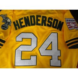 Cheap Rickey Henderson Athletics Jersey From China #24 Yellow throwback