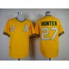 Cheap Catfish Hunter Athletics Jersey From China #27 Yellow throwback