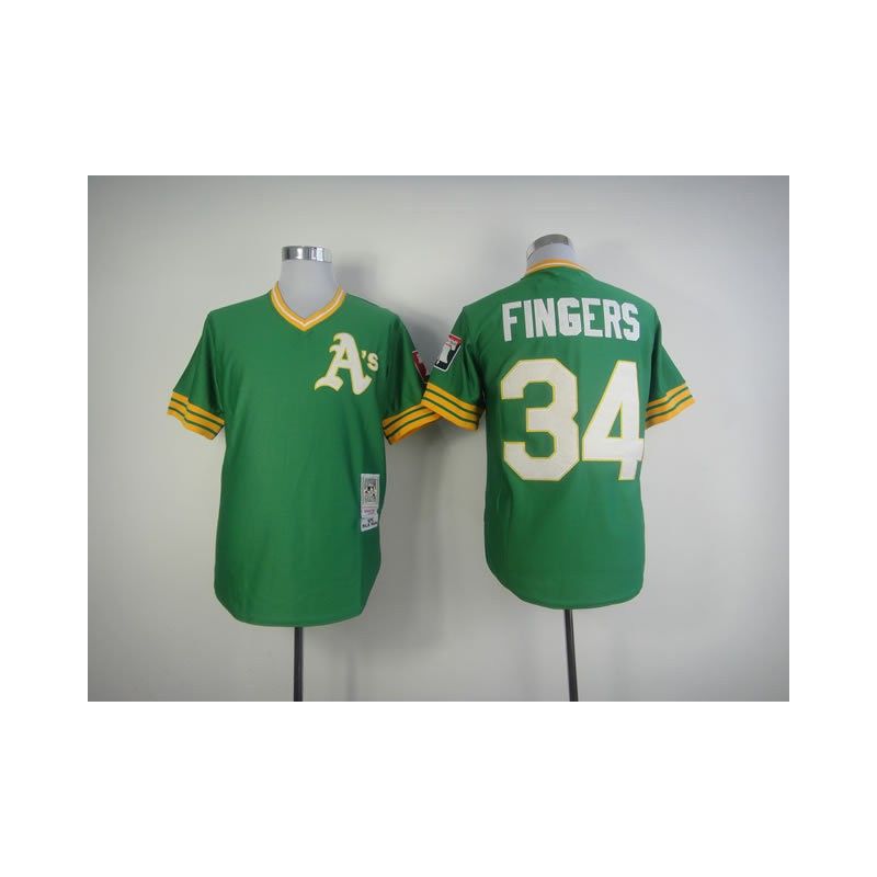 Cheap Rollie Fingers Athletics Jersey From China #34 Green throwback