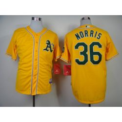 Cheap Derek Norris Athletics Jersey From China #36 Yellow