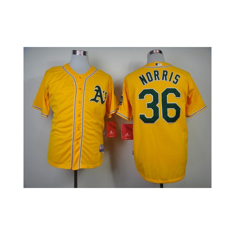 Cheap Derek Norris Athletics Jersey From China #36 Yellow