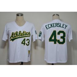 Cheap Dennis Eckersley Athletics Jersey From China #43 White throwback 1989