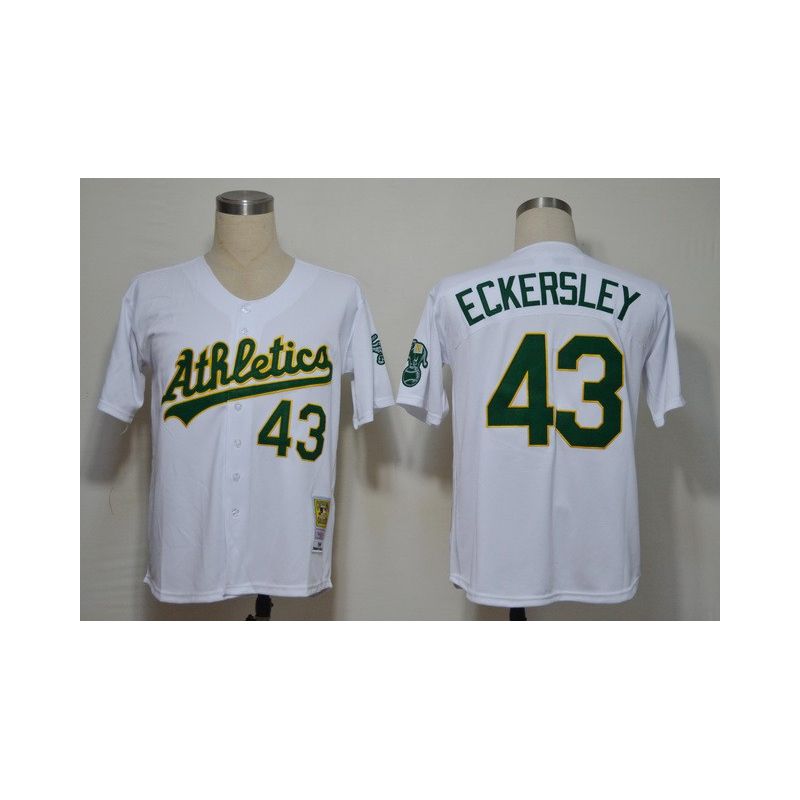 Cheap Dennis Eckersley Athletics Jersey From China #43 White throwback 1989