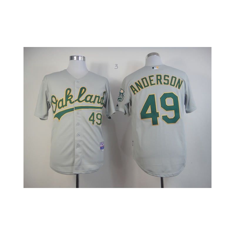 Cheap Brett Anderson Athletics Jersey From China #49 Grey