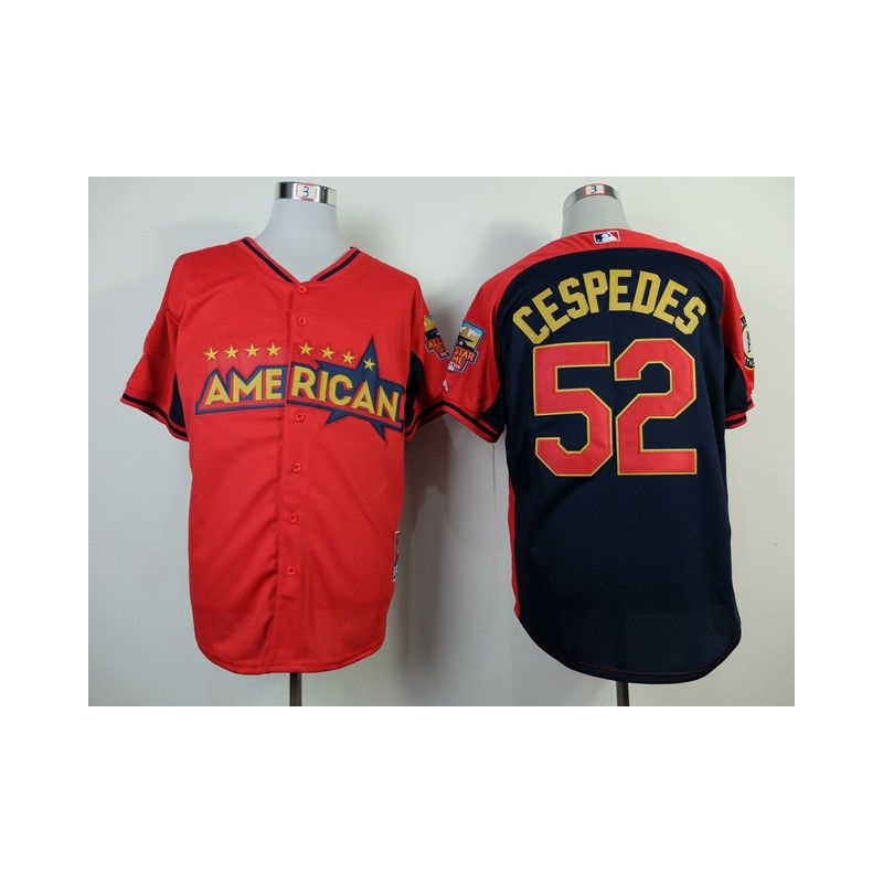 Cheap Yoenis Cespedes Athletics Jersey From China #52 Red-Blue American League