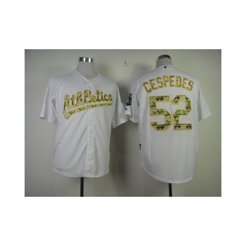 Cheap Yoenis Cespedes Athletics Jersey From China #52 White Camo Font