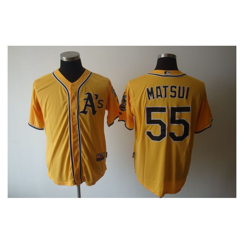 Cheap Hideki Matsui Athletics Jersey From China #55 Yellow