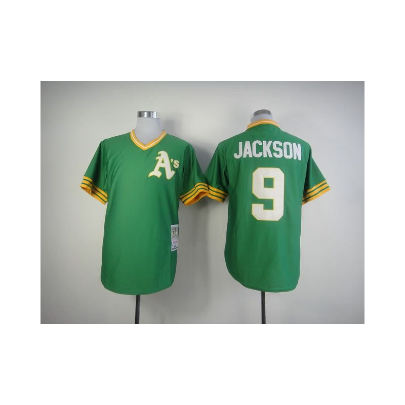 Cheap Reggie Jackson Athletics Jersey From China #9 Green throwback