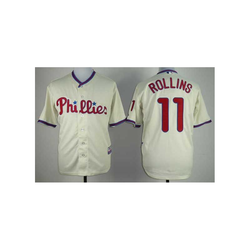 Cheap Jimmy Rollins Phillies Jersey From China #11 Cream Cheap Jimmy Rollins Phillies Jersey From China #11 Cream
