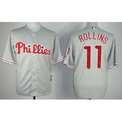 Cheap Jimmy Rollins Phillies Jersey From China #11 Grey