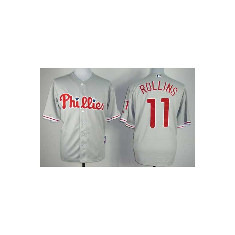 Cheap Jimmy Rollins Phillies Jersey From China #11 Grey Cheap Jimmy Rollins Phillies Jersey From China #11 Grey