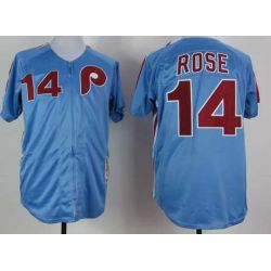 Cheap Pete Rose Phillies Jersey From China #14 Blue throwback 1980