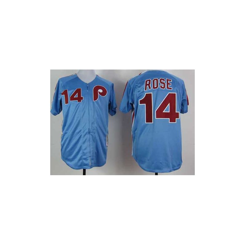 Cheap Pete Rose Phillies Jersey From China #14 Blue throwback 1980 Cheap Pete Rose Phillies Jersey From China #14 Blue throwback 1980
