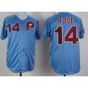 Cheap Pete Rose Phillies Jersey From China #14 Blue throwback 1980