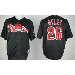 Cheap Chase Utley Phillies Jersey From China #26 Black