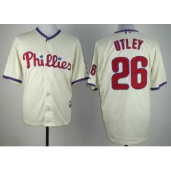 Cheap Chase Utley Phillies Jersey From China #26 Cream