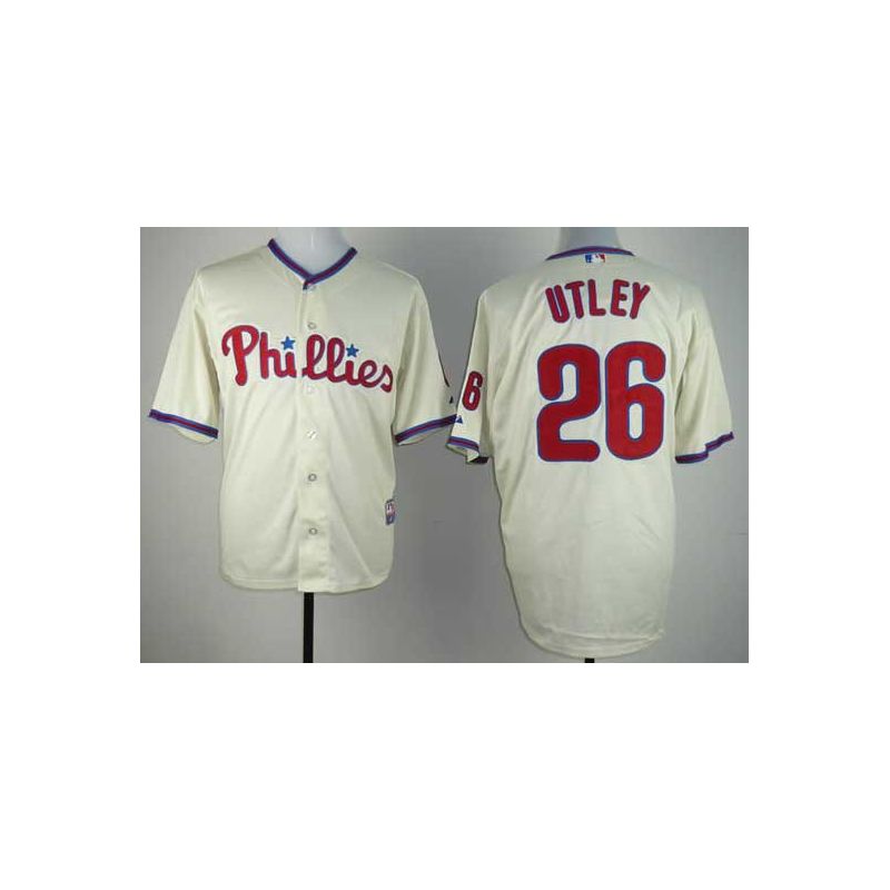 Cheap Chase Utley Phillies Jersey From China #26 Cream Cheap Chase Utley Phillies Jersey From China #26 Cream