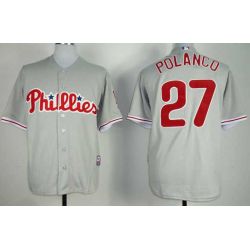 Cheap Placido Polanco Phillies Jersey From China #27 Grey