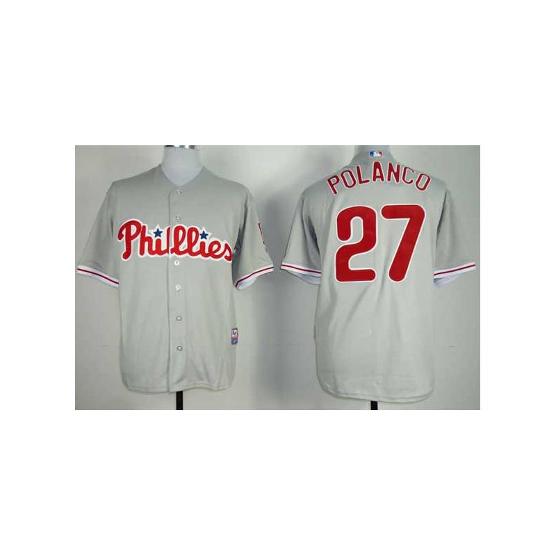 Cheap Placido Polanco Phillies Jersey From China #27 Grey