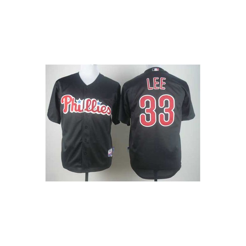 Cheap Cliff Lee Phillies Jersey From China #33 Black