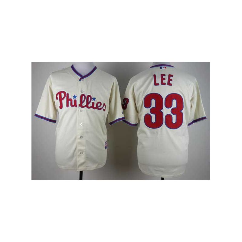 Cheap Cliff Lee Phillies Jersey From China #33 Cream