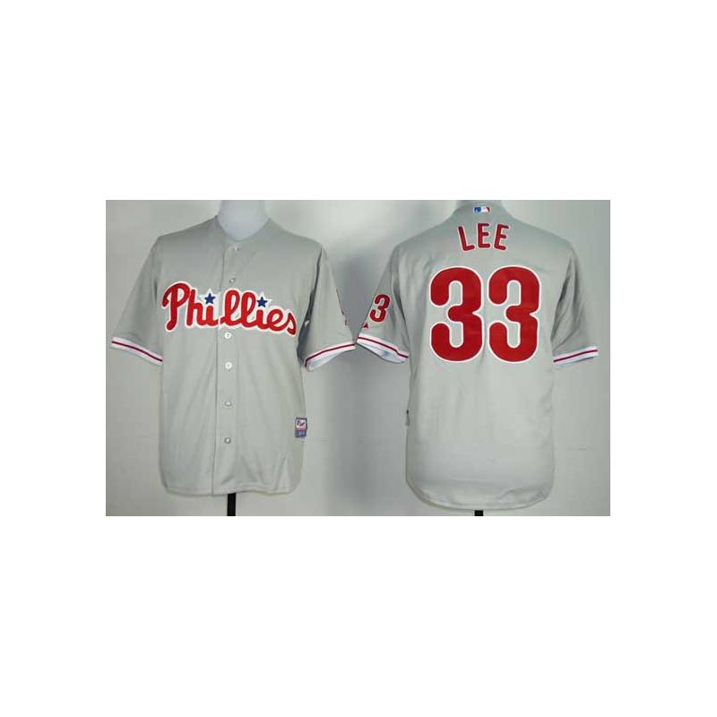 Cheap Cliff Lee Phillies Jersey From China #33 Grey