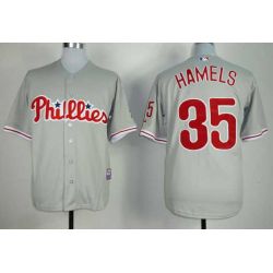 Cheap Colbert Hamels Phillies Jersey From China #35 Grey