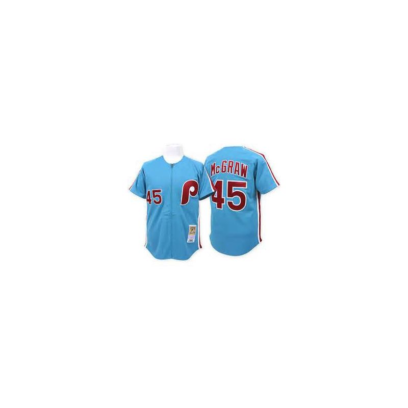 Cheap Tug McGraw Phillies Jersey From China #45 Blue Throwback