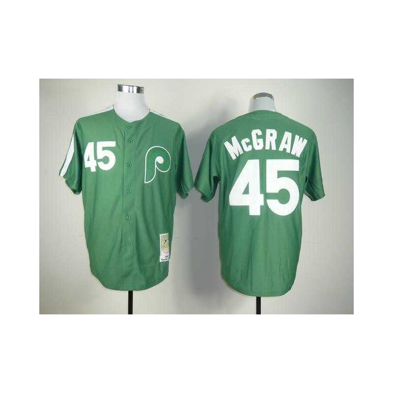 Cheap Tug McGraw Phillies Jersey From China #45 Green