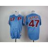 Cheap Larry Andersen Phillies Jersey From China #47 Blue Throwback