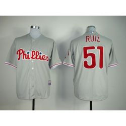 Cheap Carlos Ruiz Phillies Jersey From China #51 Grey