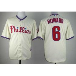 Cheap Ryan Howard Phillies Jersey From China #6 Cream